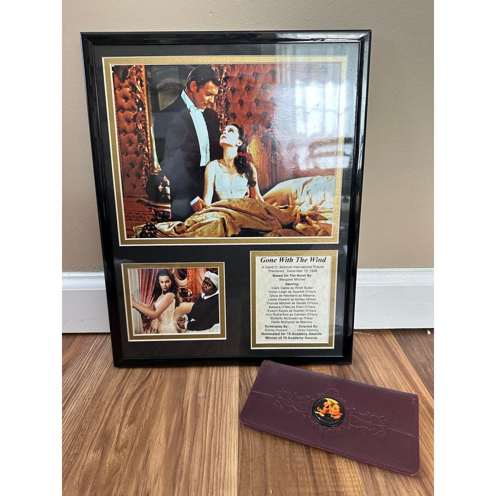 Gone with the Wind Rhett  and Scarlett Framed Photo Collage w/ Wallet